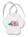 Big Sister Paw Print Shaped Ornament-Ornament-TooLoud-White-Davson Sales