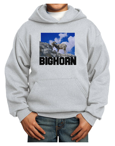 Bighorn Ram Text Youth Hoodie Pullover Sweatshirt-Youth Hoodie-TooLoud-Ash-XS-Davson Sales