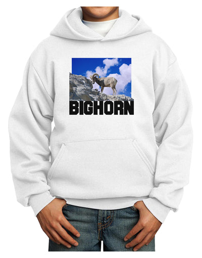 Bighorn Ram Text Youth Hoodie Pullover Sweatshirt-Youth Hoodie-TooLoud-White-XS-Davson Sales