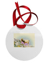 Bighorn Ram Watercolor Circular Metal Ornament-Ornament-TooLoud-White-Davson Sales