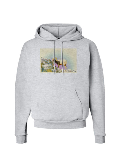 Bighorn Ram Watercolor Hoodie Sweatshirt-Hoodie-TooLoud-AshGray-Small-Davson Sales