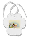 Bighorn Ram Watercolor Paw Print Shaped Ornament-Ornament-TooLoud-White-Davson Sales