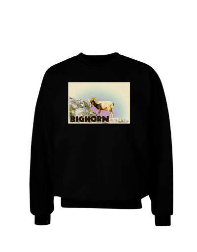 Bighorn Ram WatercolorText Adult Dark Sweatshirt-Sweatshirts-TooLoud-Black-Small-Davson Sales