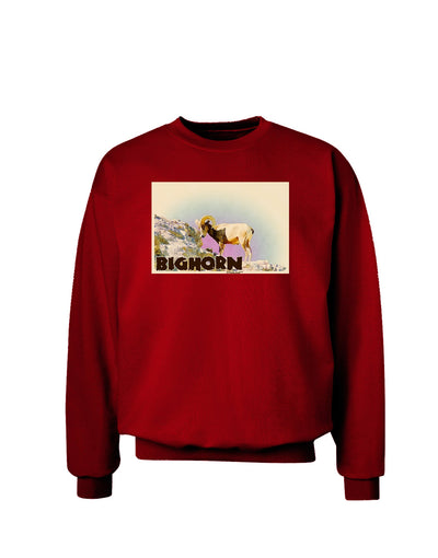 Bighorn Ram WatercolorText Adult Dark Sweatshirt-Sweatshirts-TooLoud-Deep-Red-Small-Davson Sales