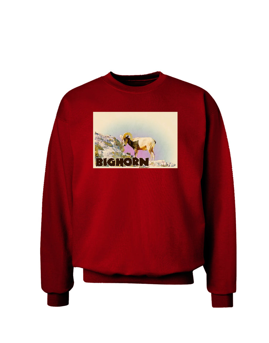 Bighorn Ram WatercolorText Adult Dark Sweatshirt-Sweatshirts-TooLoud-Black-Small-Davson Sales