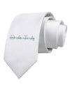 Binary Data Blue Printed White Necktie