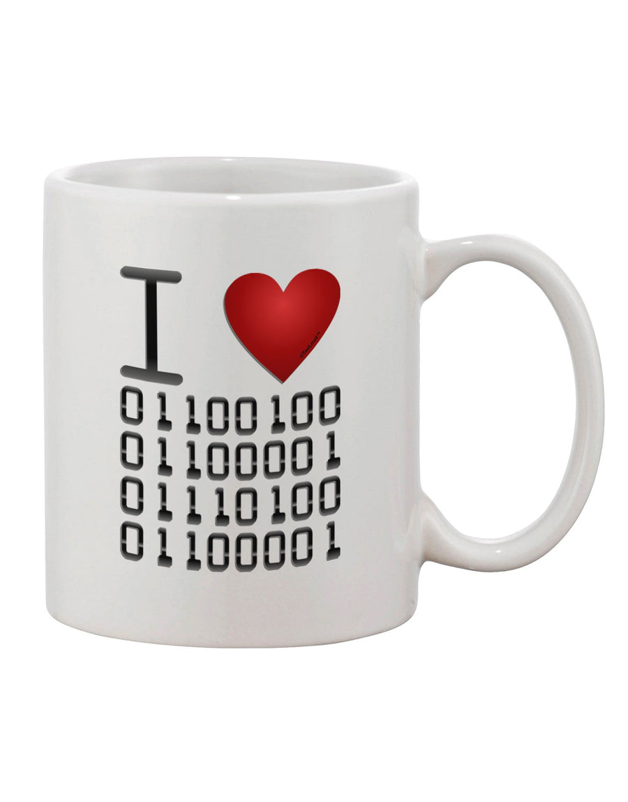 Binary Data Inspired 11 oz Coffee Mug - Expertly Crafted Drinkware TooLoud-11 OZ Coffee Mug-TooLoud-White-Davson Sales