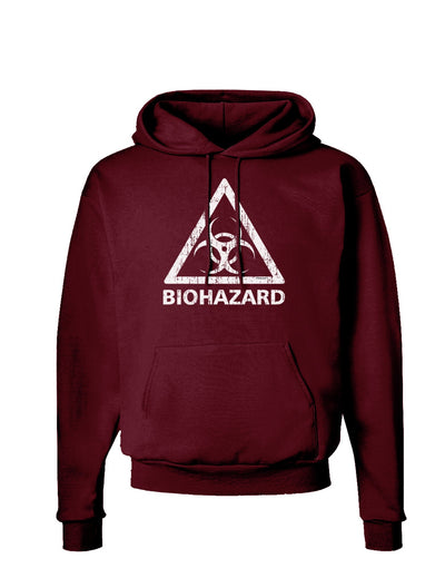 Biohazard Sign Distressed Dark Hoodie Sweatshirt-Hoodie-TooLoud-Maroon-Small-Davson Sales