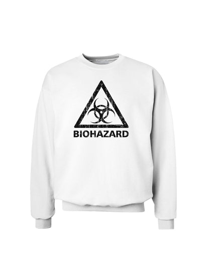 Biohazard Sign Distressed Sweatshirt-Sweatshirts-TooLoud-White-Small-Davson Sales