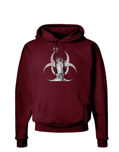 Biohazard Statue of Liberty Dark Hoodie Sweatshirt-Hoodie-TooLoud-Maroon-Small-Davson Sales