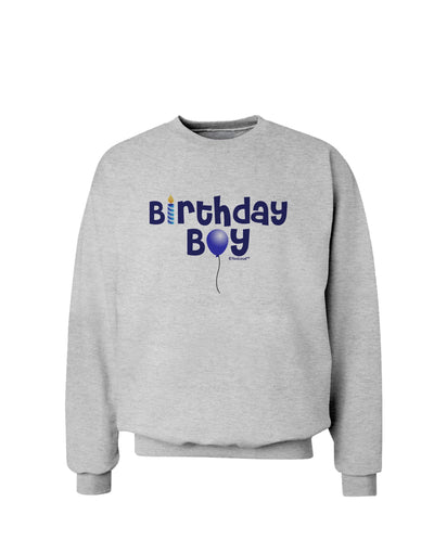 Birthday Boy - Candle and Balloon Sweatshirt by TooLoud-Sweatshirts-TooLoud-AshGray-Small-Davson Sales