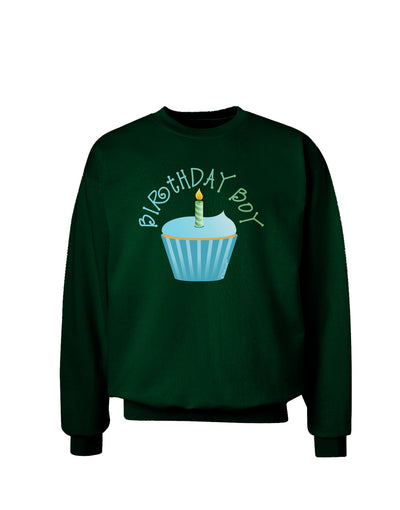 Birthday Boy - Candle Cupcake Adult Dark Sweatshirt by TooLoud-Sweatshirts-TooLoud-Deep-Forest-Green-Small-Davson Sales