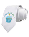 Birthday Boy - Candle Cupcake Printed White Necktie by TooLoud