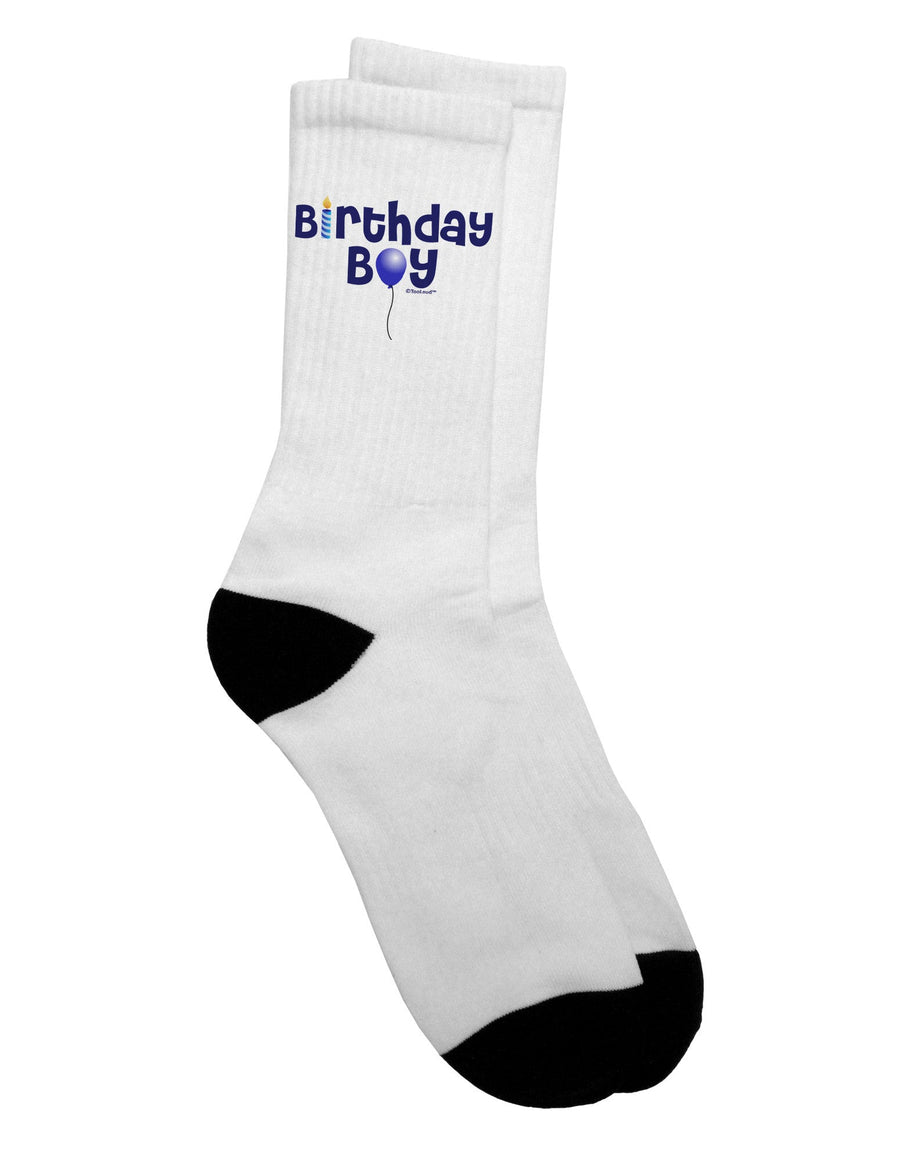 Birthday Celebration - Adult Crew Socks with Candle and Balloon Design by TooLoud-Socks-TooLoud-White-Ladies-4-6-Davson Sales