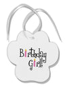 Birthday Girl - Birthday Candles Paw Print Shaped Ornament by TooLoud-Ornament-TooLoud-White-Davson Sales