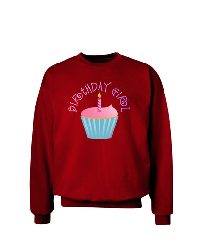 Birthday Girl - Candle Cupcake Adult Dark Sweatshirt by TooLoud-Sweatshirts-TooLoud-Deep-Red-Small-Davson Sales