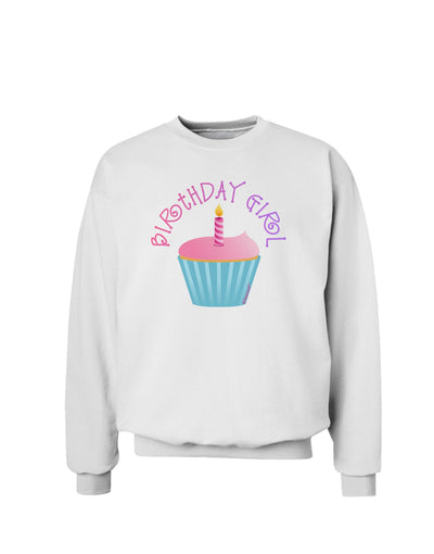 Birthday Girl - Candle Cupcake Sweatshirt by TooLoud-Sweatshirts-TooLoud-White-Small-Davson Sales