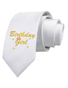 Birthday Girl Text Printed White Necktie by TooLoud