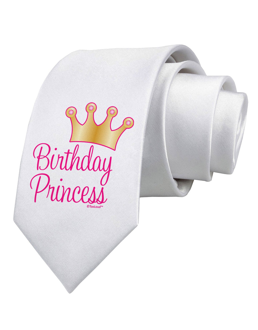 Birthday Princess - Tiara Printed White Necktie by TooLoud