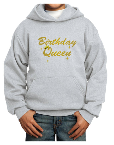 Birthday Queen Text Youth Hoodie Pullover Sweatshirt by TooLoud-Youth Hoodie-TooLoud-Ash-XS-Davson Sales