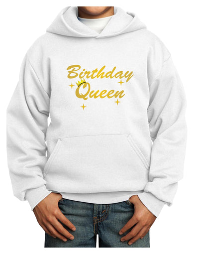 Birthday Queen Text Youth Hoodie Pullover Sweatshirt by TooLoud-Youth Hoodie-TooLoud-White-XS-Davson Sales