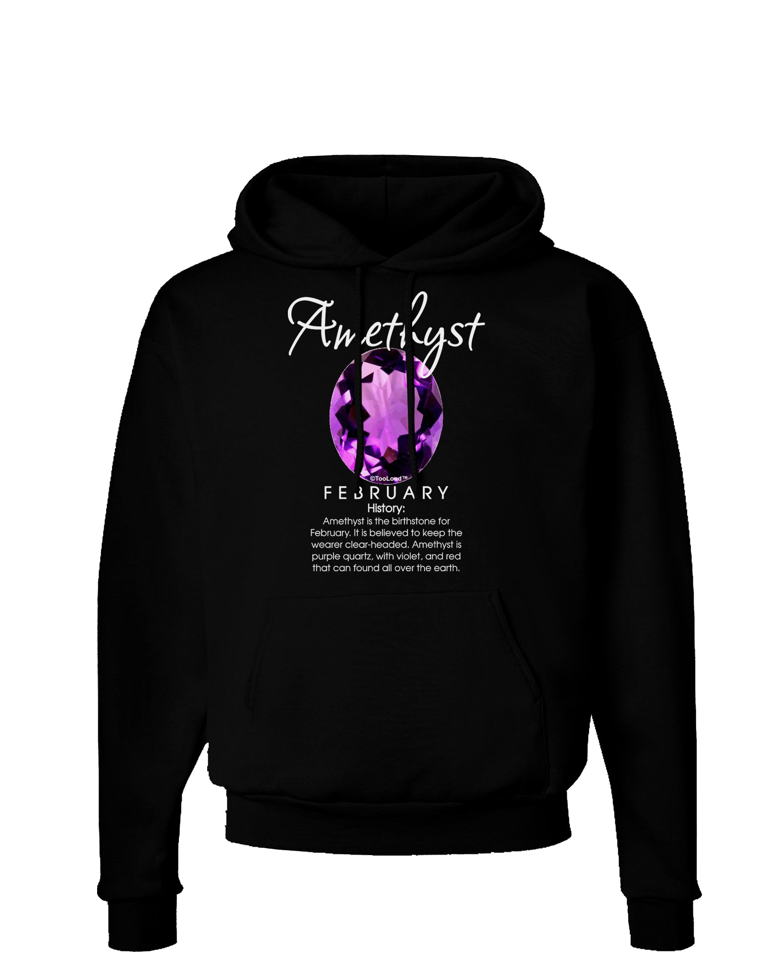 Birthstone Amethyst Dark Dark Hoodie Sweatshirt-Hoodie-TooLoud-Black-Small-Davson Sales