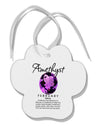 Birthstone Amethyst Paw Print Shaped Ornament by TooLoud-Ornament-TooLoud-White-Davson Sales