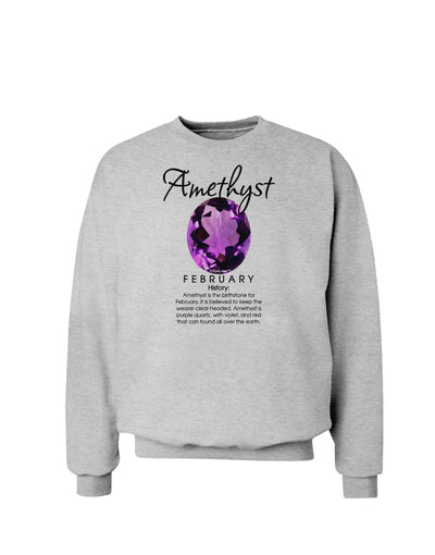 Birthstone Amethyst Sweatshirt-Sweatshirt-TooLoud-AshGray-Small-Davson Sales