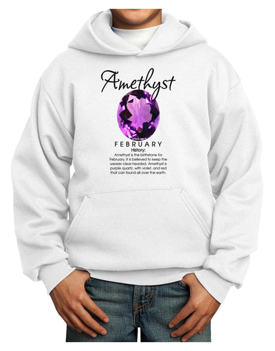 Birthstone Amethyst Youth Hoodie Pullover Sweatshirt-Youth Hoodie-TooLoud-White-XS-Davson Sales