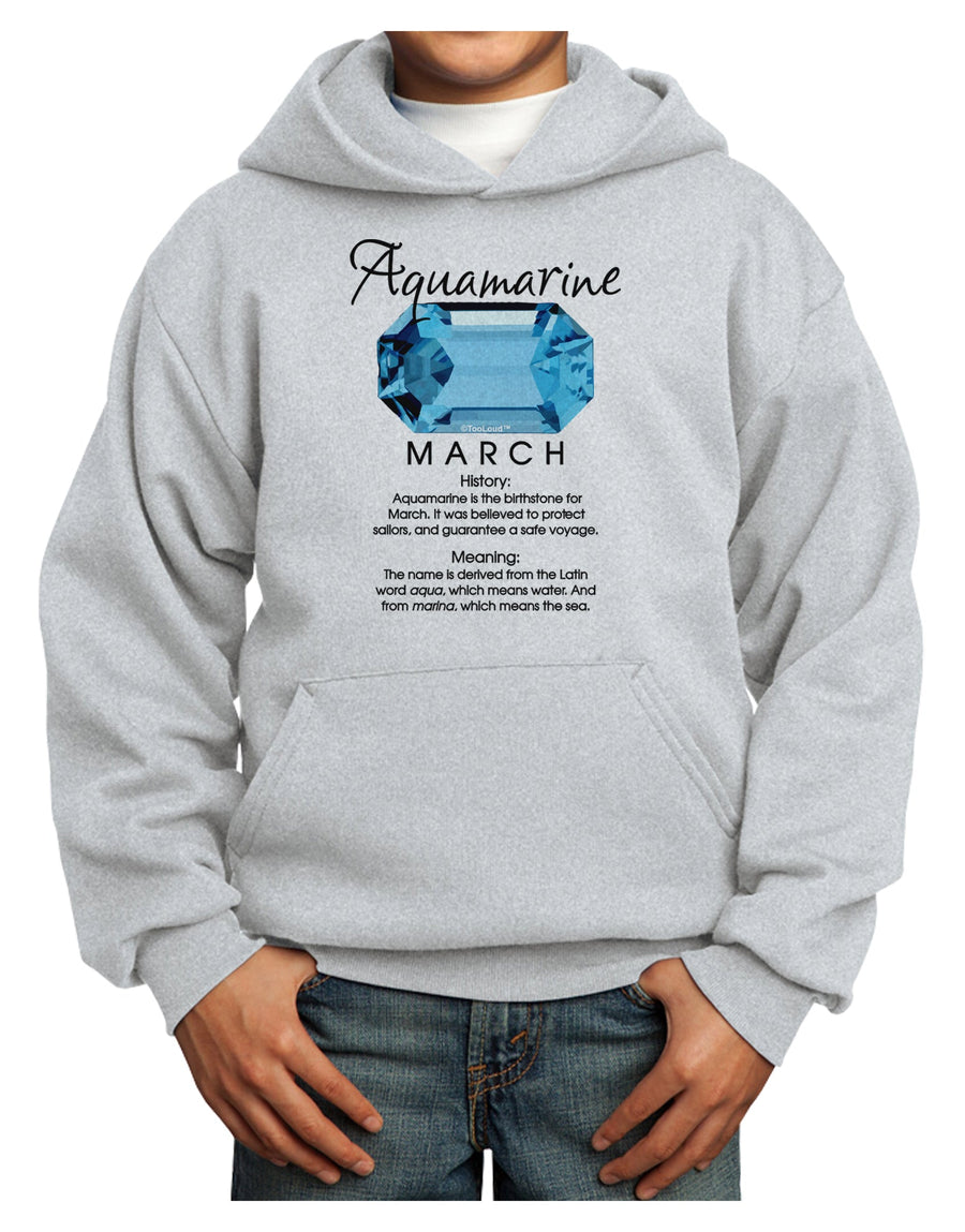 Birthstone Aquamarine Youth Hoodie Pullover Sweatshirt-Youth Hoodie-TooLoud-White-XS-Davson Sales