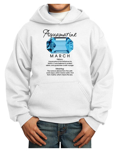 Birthstone Aquamarine Youth Hoodie Pullover Sweatshirt-Youth Hoodie-TooLoud-White-XS-Davson Sales