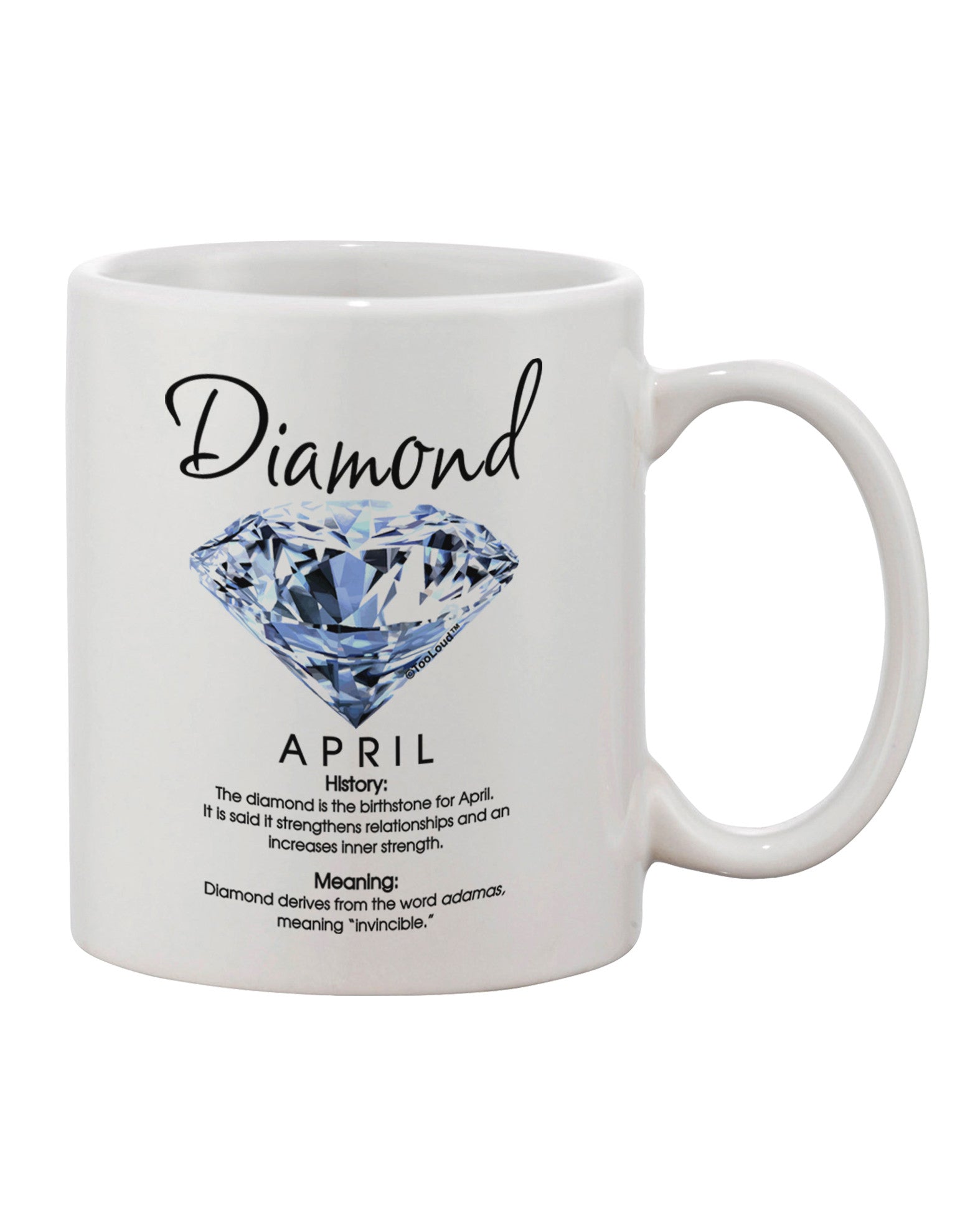 Birthstone Diamond Printed 11 oz Coffee Mug - Expertly Crafted Drinkware by TooLoud-11 OZ Coffee Mug-TooLoud-White-Davson Sales