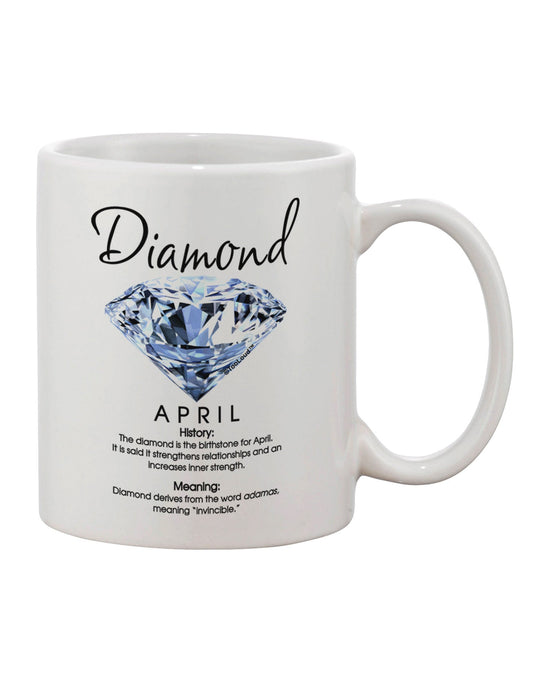 Birthstone Diamond Printed 11 oz Coffee Mug - Expertly Crafted Drinkware by TooLoud-11 OZ Coffee Mug-TooLoud-White-Davson Sales