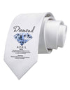 Birthstone Diamond Printed White Necktie