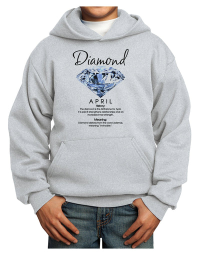 Birthstone Diamond Youth Hoodie Pullover Sweatshirt-Youth Hoodie-TooLoud-Ash-XS-Davson Sales