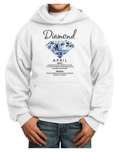 Birthstone Diamond Youth Hoodie Pullover Sweatshirt-Youth Hoodie-TooLoud-White-XS-Davson Sales