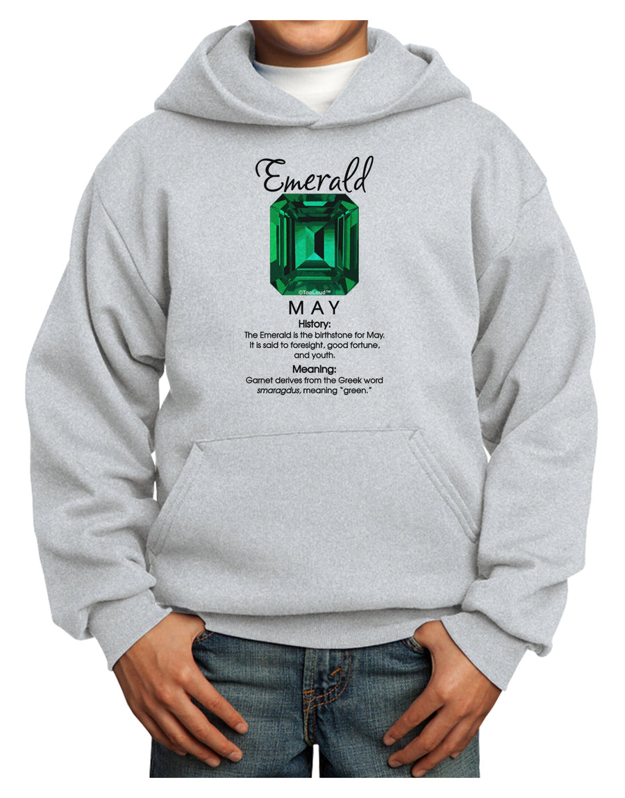 Birthstone Emerald Youth Hoodie Pullover Sweatshirt-Youth Hoodie-TooLoud-White-XS-Davson Sales