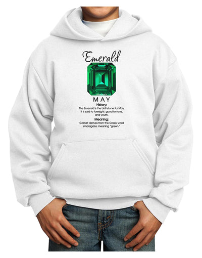 Birthstone Emerald Youth Hoodie Pullover Sweatshirt-Youth Hoodie-TooLoud-White-XS-Davson Sales