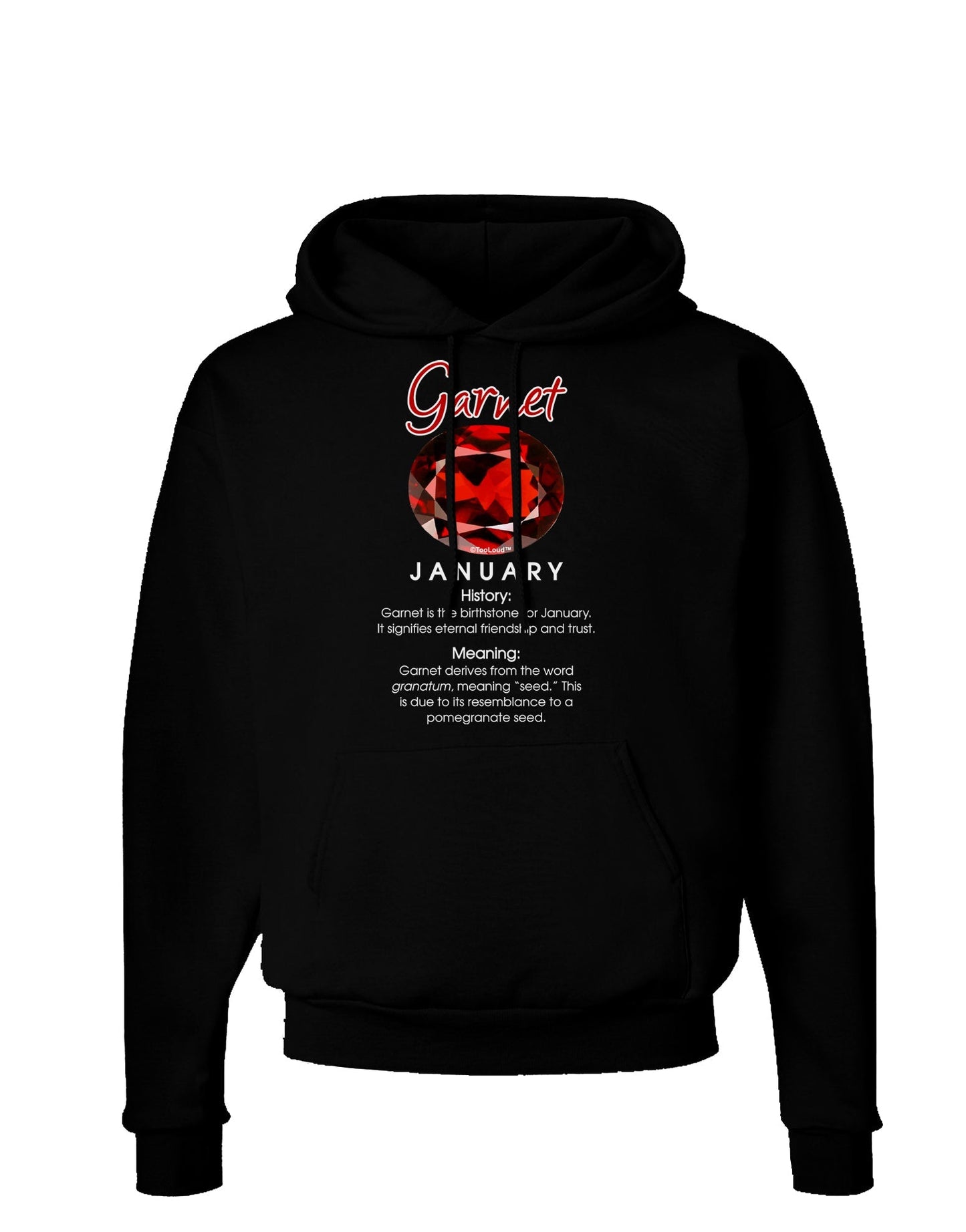 Birthstone Garnet Dark Hoodie Sweatshirt-Hoodie-TooLoud-Black-Small-Davson Sales