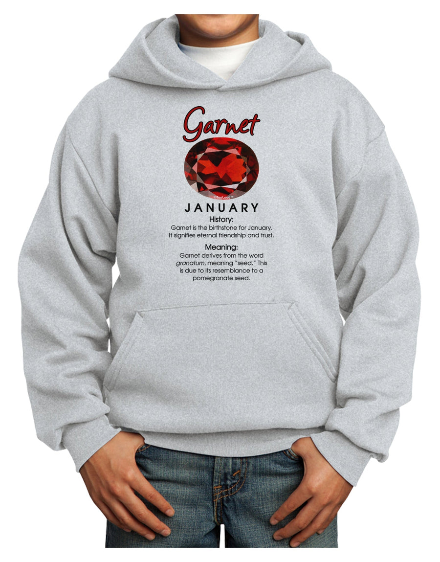 Birthstone Garnet Youth Hoodie Pullover Sweatshirt-Youth Hoodie-TooLoud-White-XS-Davson Sales