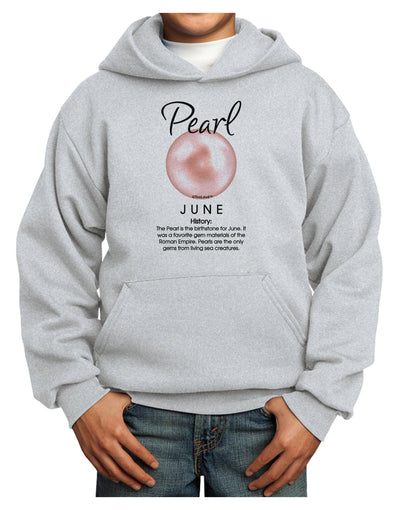 Birthstone Pearl Youth Hoodie Pullover Sweatshirt-Youth Hoodie-TooLoud-Ash-XS-Davson Sales