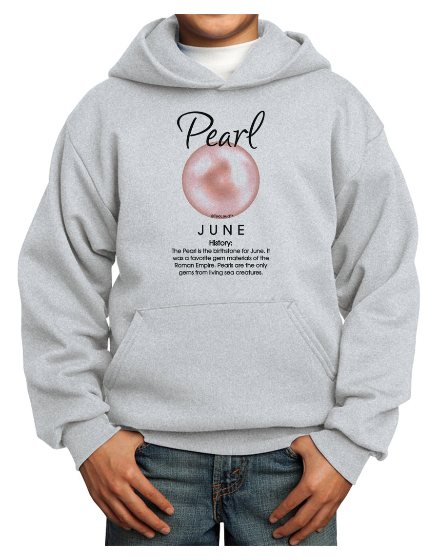 Birthstone Pearl Youth Hoodie Pullover Sweatshirt-Youth Hoodie-TooLoud-White-XS-Davson Sales