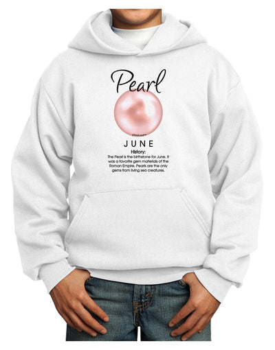 Birthstone Pearl Youth Hoodie Pullover Sweatshirt-Youth Hoodie-TooLoud-White-XS-Davson Sales