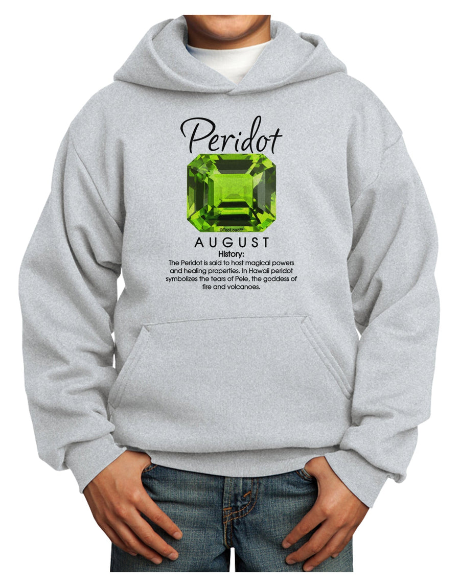 Birthstone Peridot Youth Hoodie Pullover Sweatshirt-Youth Hoodie-TooLoud-White-XS-Davson Sales