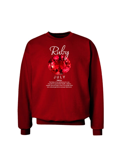 Birthstone Ruby Adult Dark Sweatshirt-Sweatshirt-TooLoud-Deep-Red-Small-Davson Sales