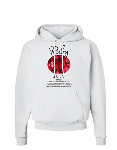 Birthstone Ruby Hoodie Sweatshirt-Hoodie-TooLoud-White-Small-Davson Sales