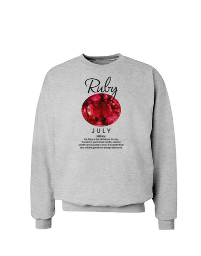 Birthstone Ruby Sweatshirt-Sweatshirt-TooLoud-AshGray-Small-Davson Sales
