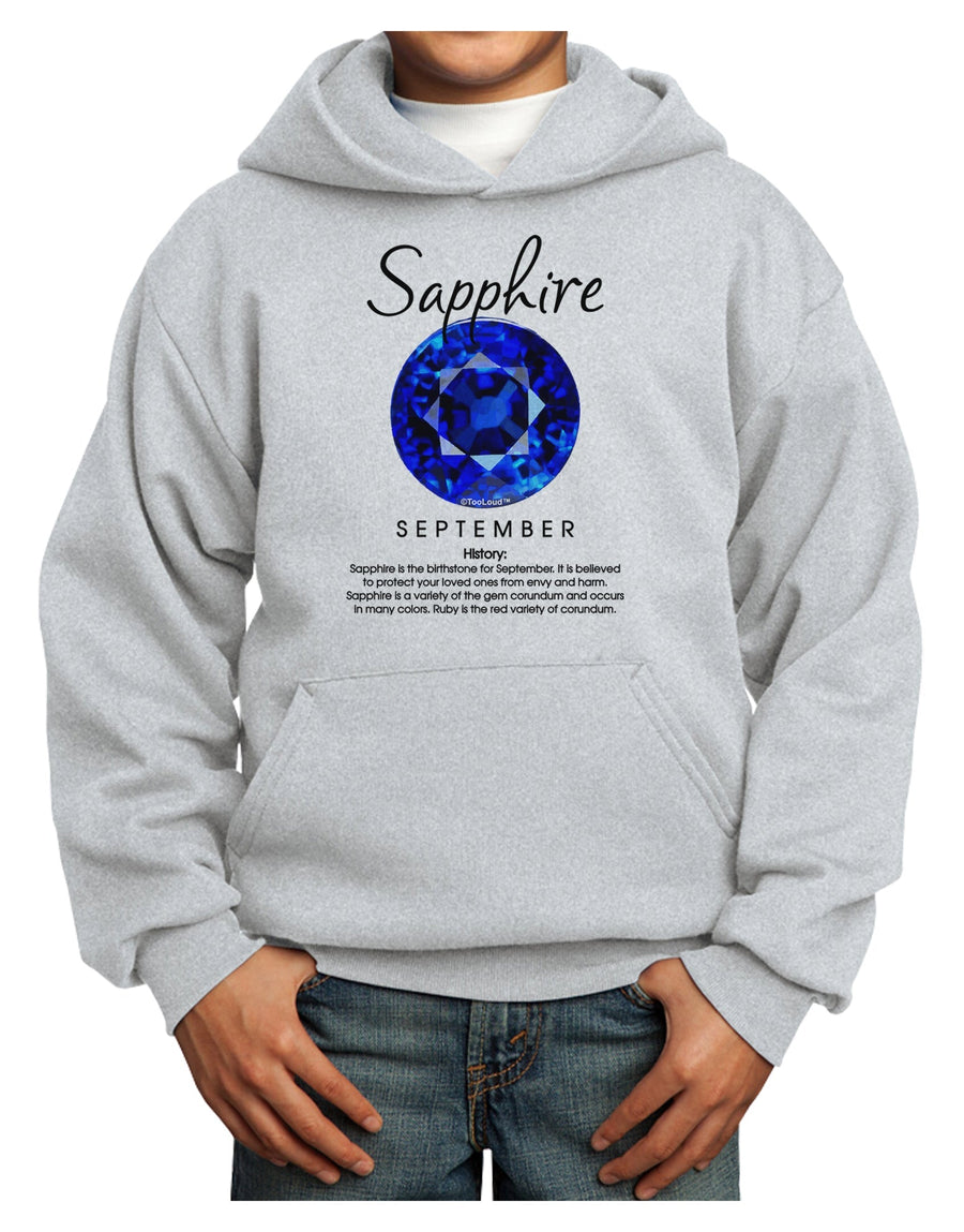 Birthstone Sapphire Youth Hoodie Pullover Sweatshirt-Youth Hoodie-TooLoud-White-XS-Davson Sales