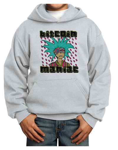 Bitcoin Maniac Crypto Youth Hoodie Pullover Sweatshirt-Youth Hoodie-TooLoud-Ash-XS-Davson Sales