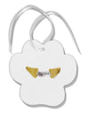 Bite Me - Fortune Cookie Paw Print Shaped Ornament-Ornament-TooLoud-White-Davson Sales